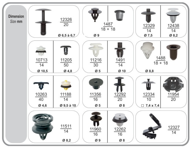 Set 408 clipsuri auto RESTAGRAF A70436, plastic, pentru Audi, Seat, Skoda, Volkswagen, cutie depozitare
