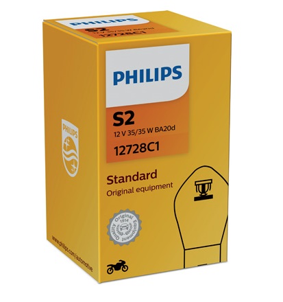 Bec moto far faza lunga PHILIPS S2 12728C1, 12V, 35/35 W, BA20d