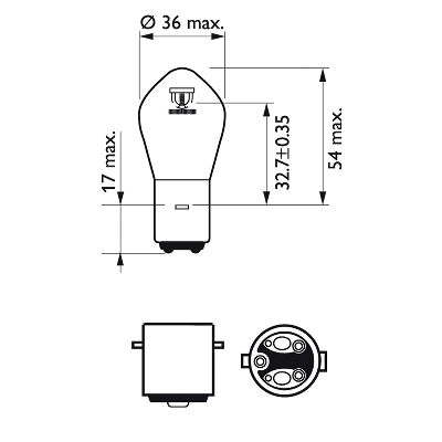 Bec moto far faza lunga PHILIPS S2 12728C1, 12V, 35/35 W, BA20d