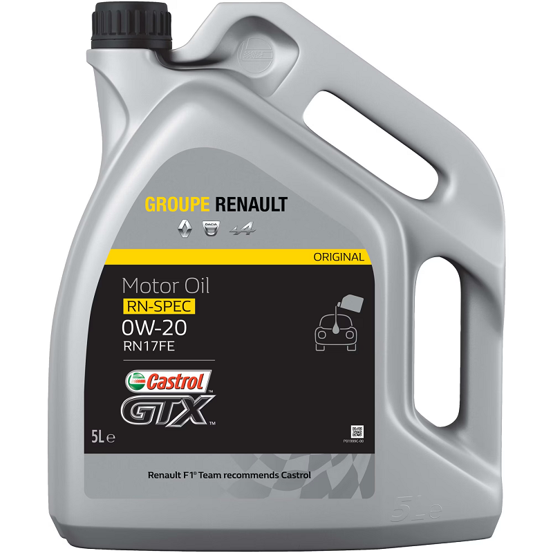 Ulei motor RENAULT-CASTROL GTX RN17FE 0W20 7711943674, volum 5 litri, pentru motoare benzina si diesel