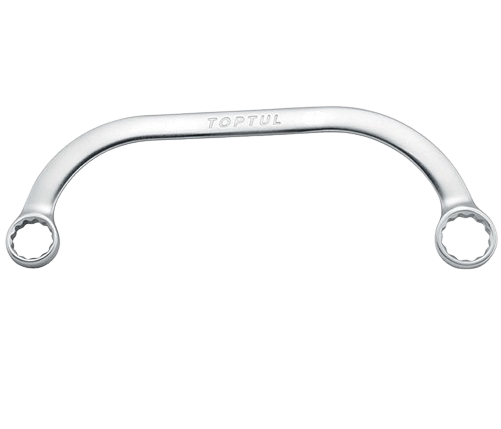 Cheie dubla inelara cotita tip U TOPTUL AAAC1618, deschidere cheie 16 x 18 mm, lungime 220 mm, otel crom vanadiu, finisaj satinat