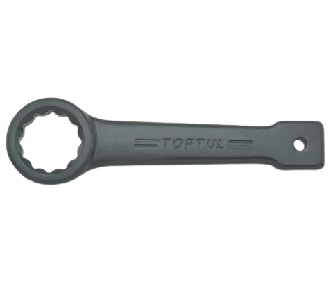 Cheie inelara de impact TOPTUL AAAR2222, deschidere cheie 22 mm, lungime 162 mm, otel crom molibden, finisaj negru fosfatat