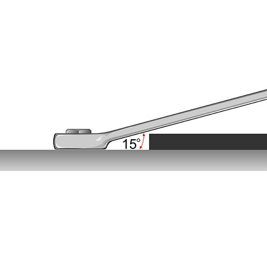 Cheie combinata lunga TOPTUL AAEA1010, cot 15 grade, deschidere cheie 10 mm, lungime 170 mm, otel crom vanadiu, finisaj satinat