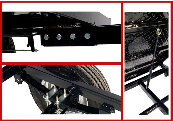 Remorca ProGARDEN Campo RM500C 468100RM500C, 500 kg, pentru motocultor, 1 osie, prindere bolt