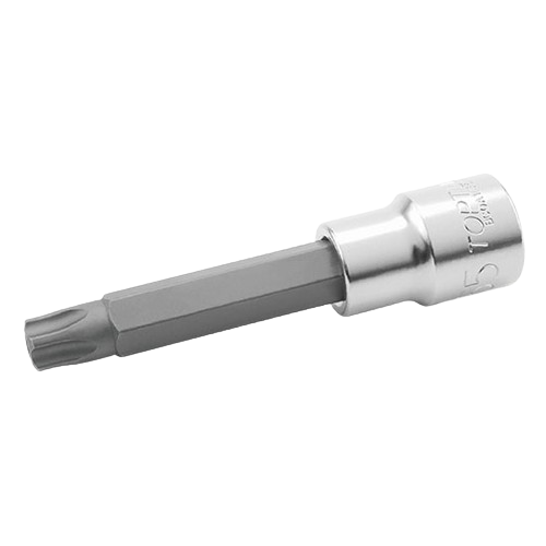 Bit cu soclu tubular TOPTUL BCOA1655, prindere patrat 1/2 inch, profil torx T55, lungime 100 mm, otel crom vanadiu