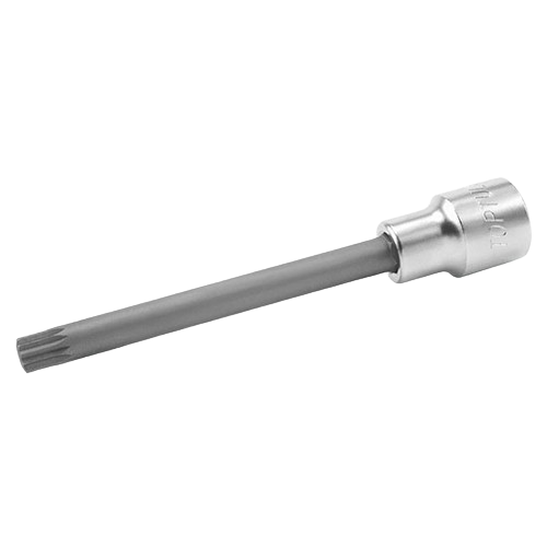 Bit cu soclu tubular TOPTUL BCMD1612, prindere patrat 1/2 inch, profil spline M12, lungime 140 mm, otel crom vanadiu