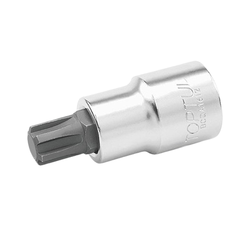 Bit cu soclu tubular TOPTUL BCQA1609, prindere patrat 1/2 inch, profil torx M9, lungime 55 mm, otel crom vanadiu