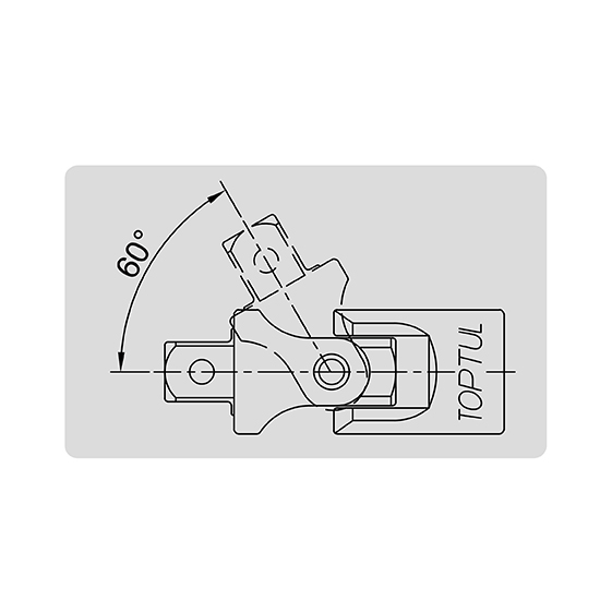 Articulatie cardanica universala TOPTUL CAHA24A0, antrenor patrat 3/4 inch, lungime 108 mm, crom vanadiu