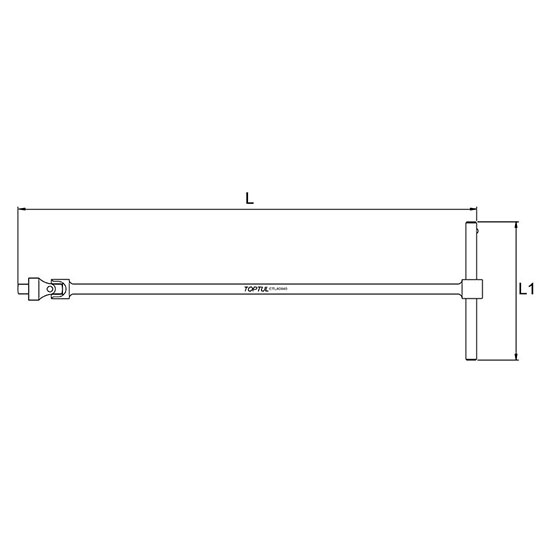 Maner T articulat pentru cheie tubulara TOPTUL CTLA0840, prindere patrat 1/4 inch, lungime 400 x 160 mm, crom vanadiu, finisaj satinat