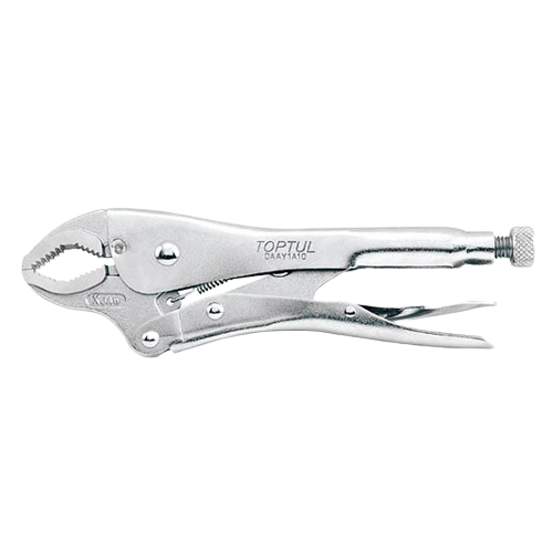 Cleste autoblocant TOPTUL DAAY1A10, cu falci curbate, cu surub ajustare, lungime 10 inch/ 254 mm, finisaj nichelat