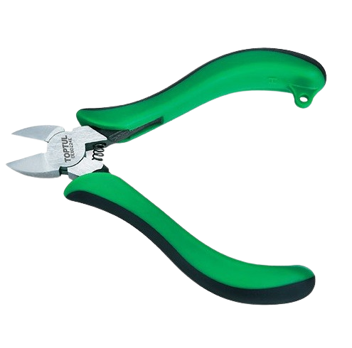 Cleste cu tais diagonal TOPTUL DEBD224E, pentru electricieni, lungime 4.5 inch/ 114 mm, capacitate maxima taiere 2 mm, maner izolat