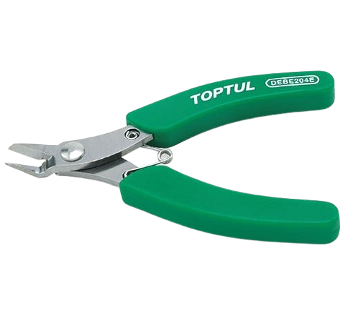 Cleste cu tais lateral TOPTUL DEBE204E, lungime 4.5 inch/ 114 mm, capacitate maxima taiere 1.2 mm, maner aderent