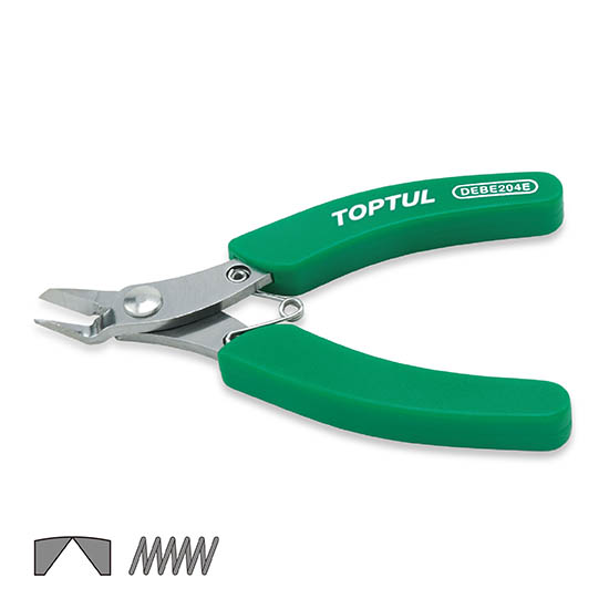 Cleste cu tais lateral TOPTUL DEBE204E, lungime 4.5 inch/ 114 mm, capacitate maxima taiere 1.2 mm, maner aderent
