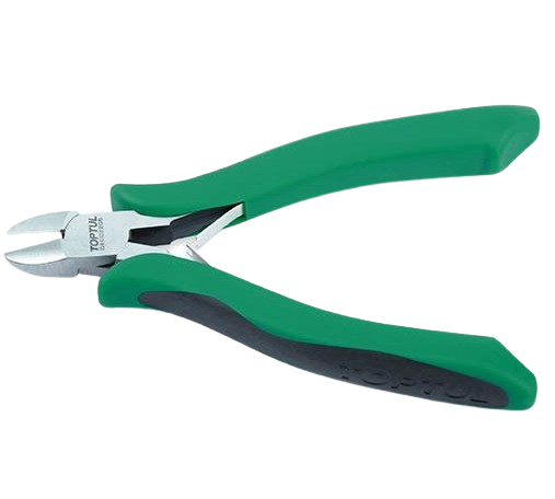 Cleste cu tais diagonal TOPTUL Pro Series DECD2205, pentru electricieni, lungime 5 inch/ 127 mm, capacitate maxima taiere 1.6 mm, maner izolat