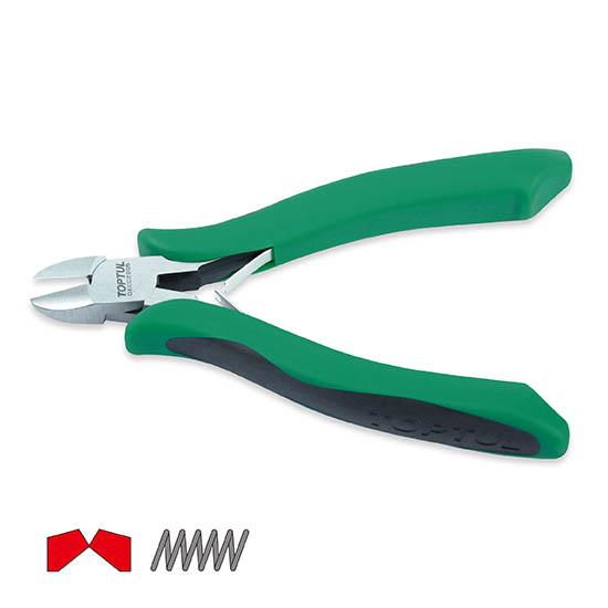 Cleste cu tais diagonal TOPTUL Pro Series DECD2205, pentru electricieni, lungime 5 inch/ 127 mm, capacitate maxima taiere 1.6 mm, maner izolat
