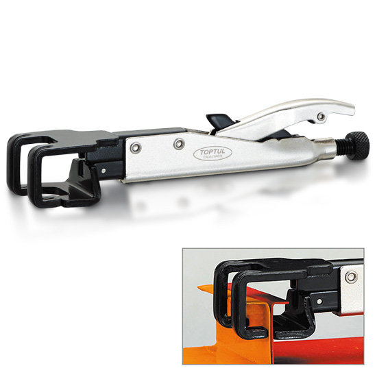 Cleste autoblocant cu falci duble curbate TOPTUL DMAJ1A09, deschidere falci 0 - 10 mm, lungime 230 mm, crom molibden, eliberare rapida