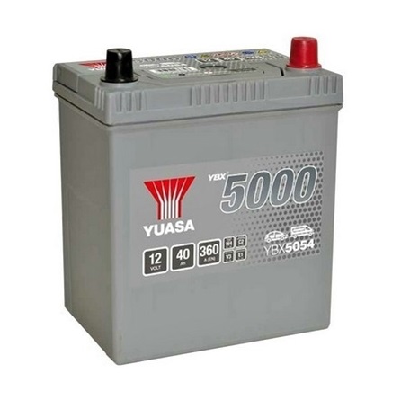 Baterie auto YUASA YBX 5000 ASIA YBX5054, 12 V, 40 Ah, 360 A, 187x127x223 mm, borna dreapta plus