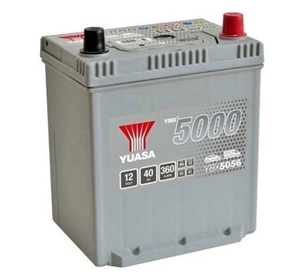 Baterie auto YUASA YBX 5000 ASIA YBX5056, 12 V, 40 Ah, 360 A, 187x137x223 mm, borna dreapta plus
