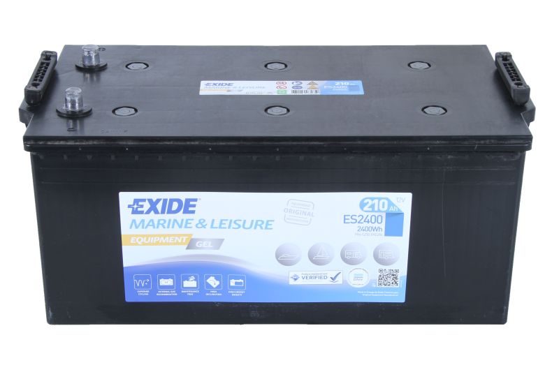 Baterie auto EXIDE Equipment Gel ES2400, tensiune 12 V, amperaj 210 Ah, curent pornire 1030 A, borna stanga plus