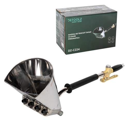 Masina pneumatica Detoolz, DZ-C224, pentru tencuit tavan, 50 ml/min, gaura 18 mm, 6 bar cu duze