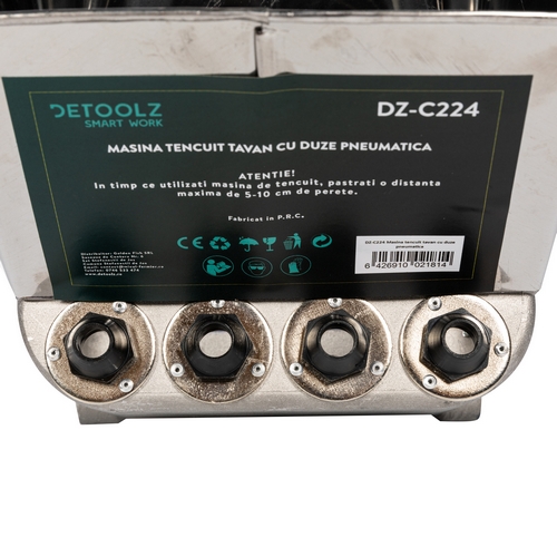 Masina pneumatica Detoolz, DZ-C224, pentru tencuit tavan, 50 ml/min, gaura 18 mm, 6 bar cu duze