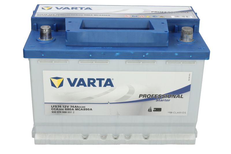 Baterie auto VARTA LFS74 Professional Starter 930074068, tensiune 12 V, amperaj 74 Ah, curent pornire 680 A, borna dreapta plus