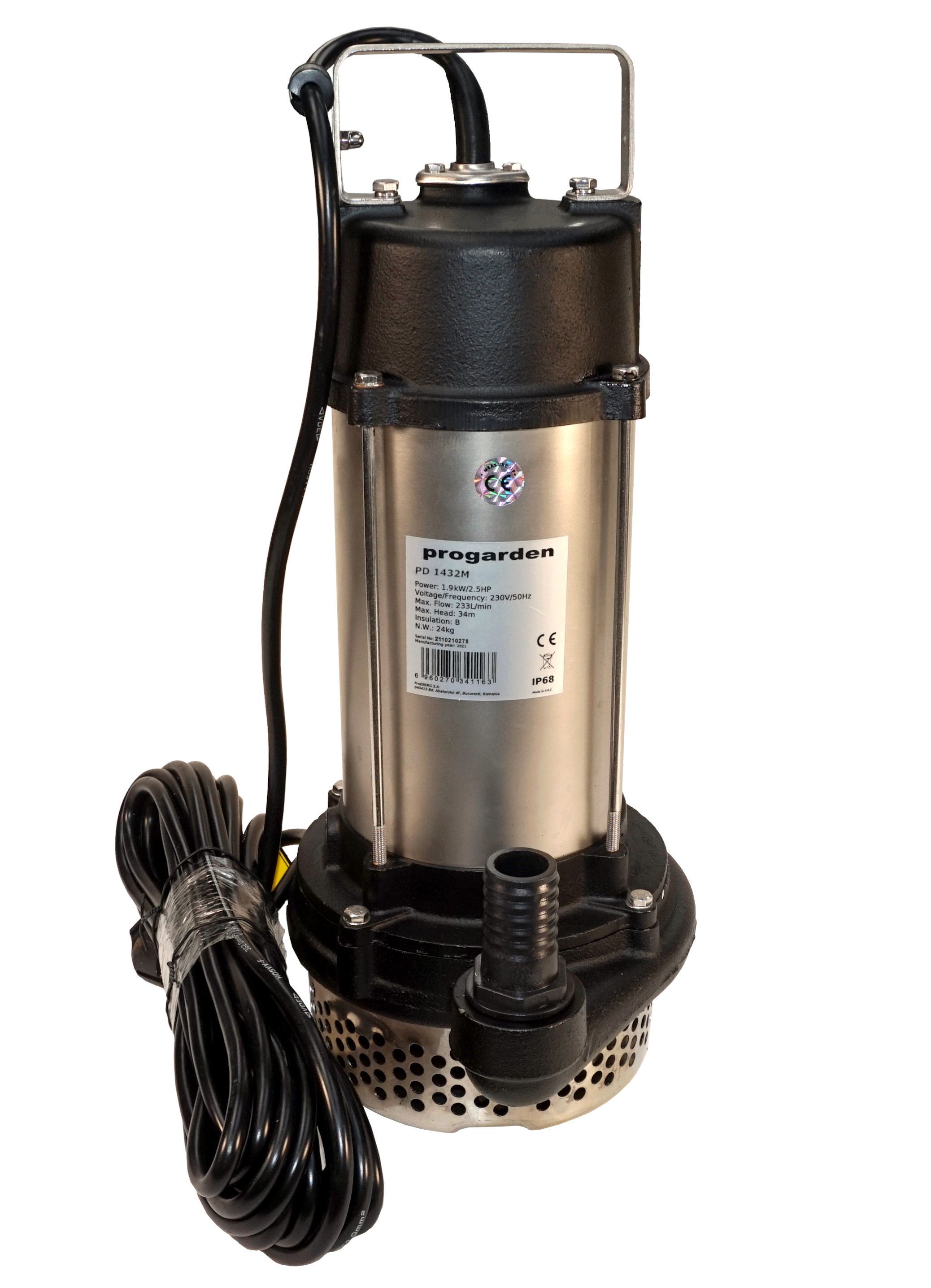 Pompa submersibila apa murdara PROGARDEN PD 1432M 4570000033, racord 1.25 inch, 1900 W, debit 233 L/min, inaltime 34 m
