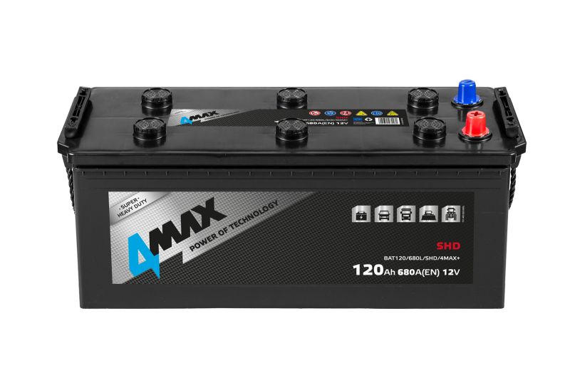 Baterie camion 4MAX SHD BAT120/680L/SHD/4MAX+, tensiune 12 V, amperaj 120 Ah, curent pornire 680 A, stanga plus