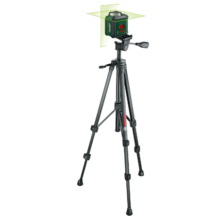 Nivela laser cu linii BOSCH UniversalLevel 360 0603663E06, 24 m, precizie 0.4 mm/m, dioda laser 540 nm, clasa 2, timp 4 s, cu 4 baterii, geanta depozitare si stativ