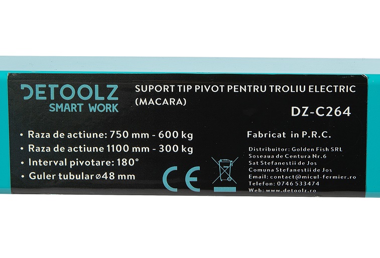 Suport tip pivot pentru troliu electric Detoolz, DZ-C264, capacitate 600 kg
