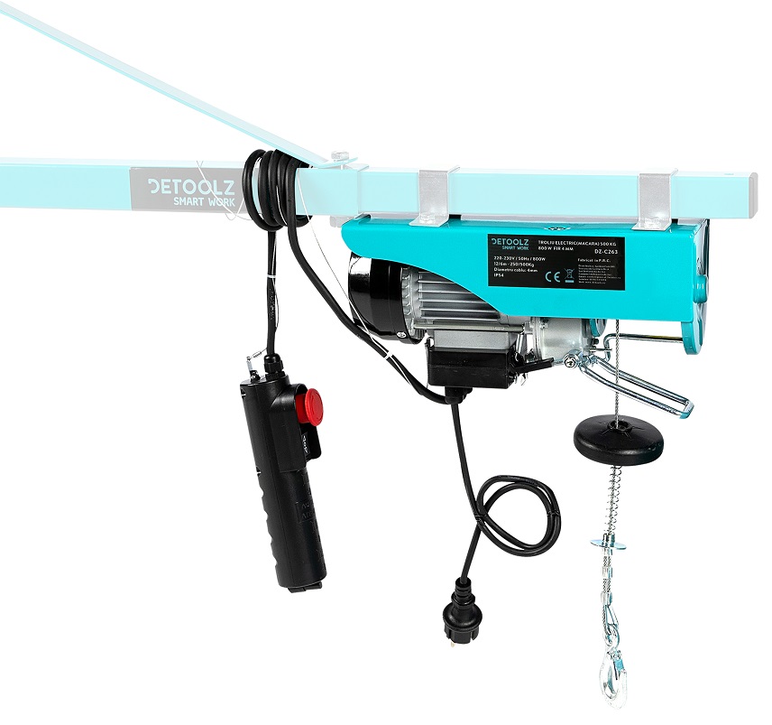 Troliu electric Detoolz, DZ-C263, 800 W, capacitate 500 kg, fir 4 mm