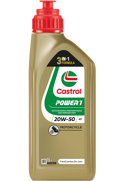 Ulei motor moto CASTROL POWER 1 20W50 4T 15049A, volum 1 litru, mineral