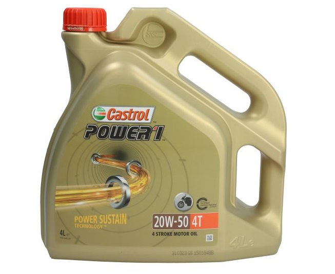 Ulei motor moto CASTROL POWER 1 20W50 4T 15049B, volum 4 litri, mineral