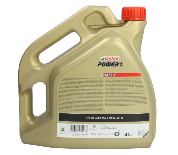 Ulei motor moto CASTROL POWER 1 20W50 4T 15049B, volum 4 litri, mineral