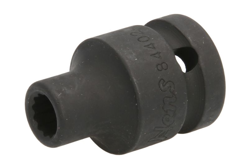 Cheie tubulara de impact HANS 84402M09, profil bi-hexagonal, prindere 1/2 inch, deschidere cheie 9 mm, lungime 38 mm, crom molibden