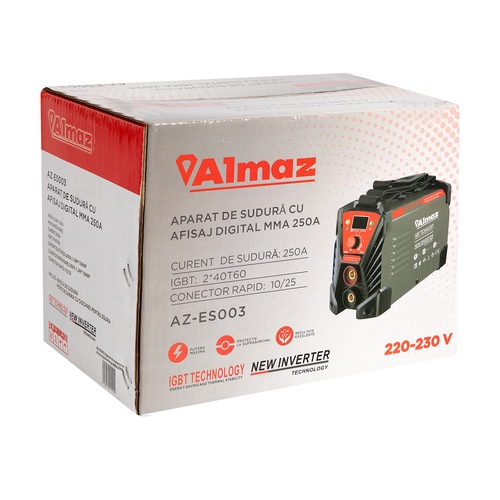 Aparat de sudura digital ALMAZ, MMA 250, AZ-ES003, 250 A