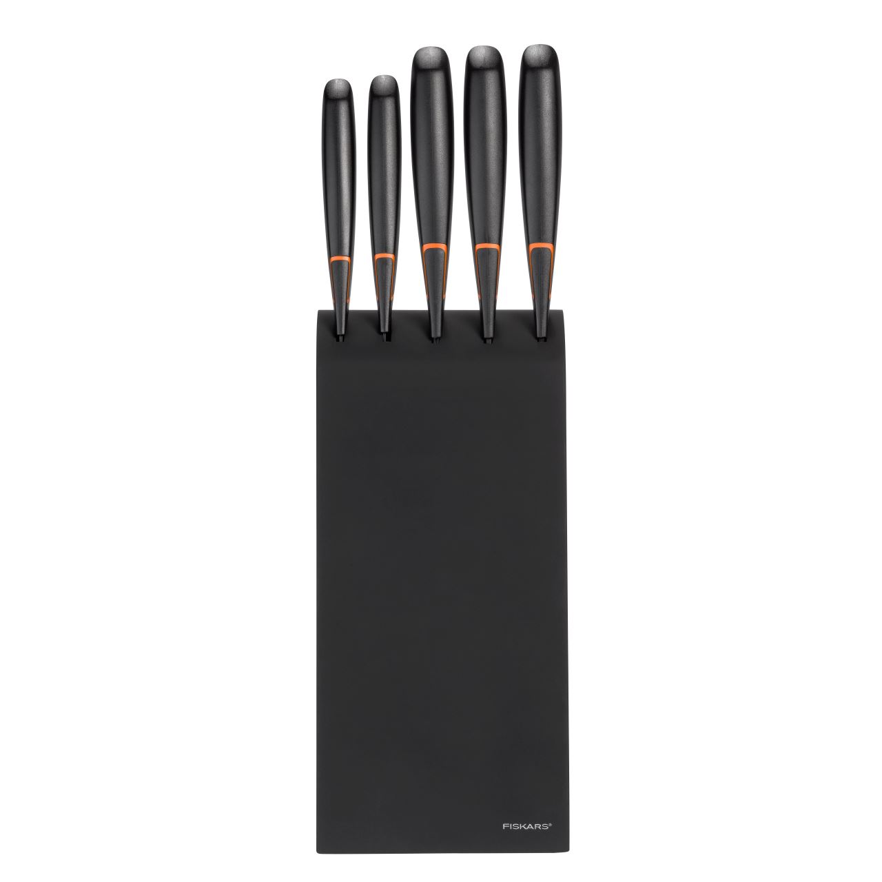 Set 5 cutite cu suport FISKARS Edge, otel inoxidabil, negru