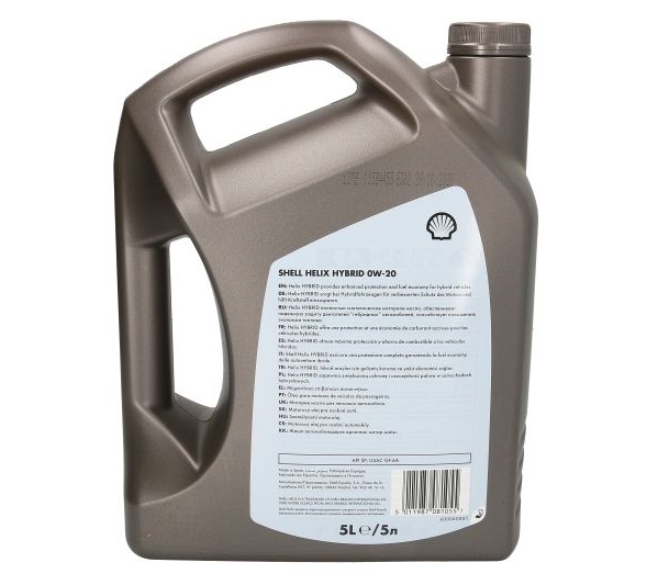 Ulei motor SHELL Helix HYBRID 0W20, volum 5 litri, sintetic