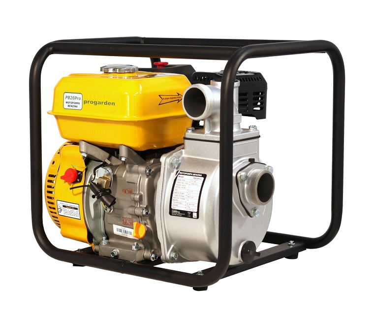 Motopompa pentru apa curata ProGARDEN PB20Pro 5161000001, diametru conectare/refulare 2 inch, 50 mm, benzina 4T, 212 CC, 5.4 CP, pornire la sfoara
