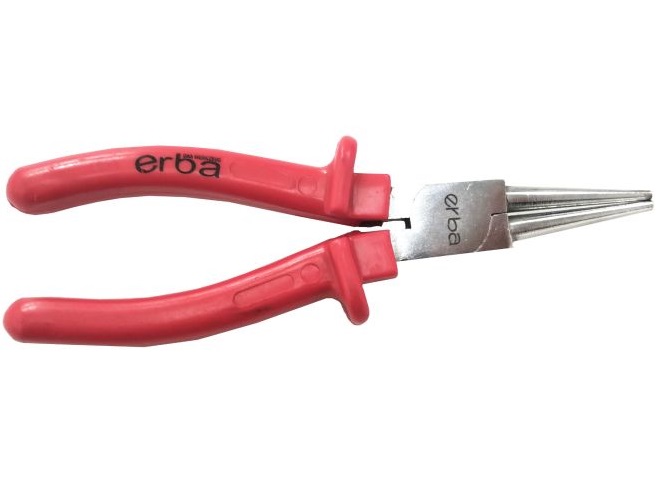 Cleste profesional cu varf rotund ERBA 8800033277, maner cauciucat, rosu
