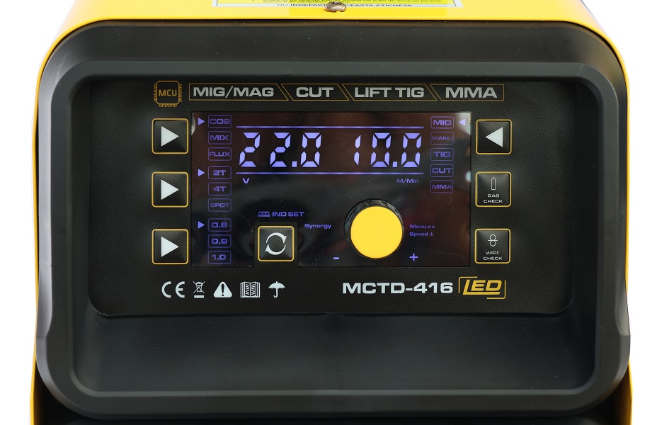 Aparat multifunctional pentru sudura ProWELD MCTD-416L 4551000002, monofazat, putere maxima absorbita 7.5 kW, tip sudura CUT/TIG/MMA/MIG