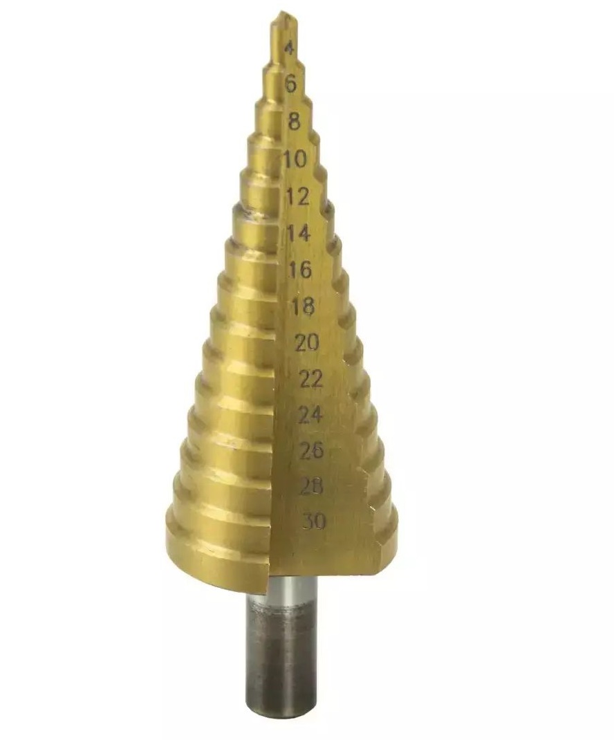 Burghiu in trepte DEDRA 693WMST0430, dimensiuni trepte 4-30 mm, otel de mare viteza HSS + TiN