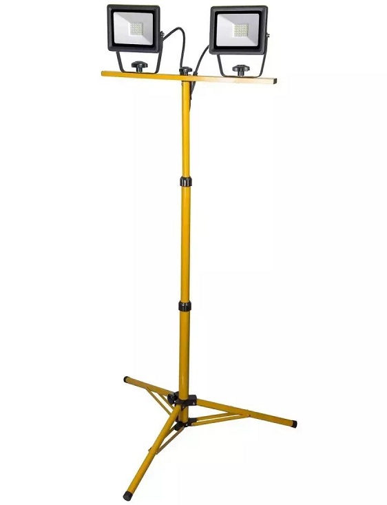 Lampa de atelier cu trepied DEDRA L1072-3 693L10723, 2 x 30 W LED SMD, inaltime reglabila 75-150 cm, IP65, 230 V