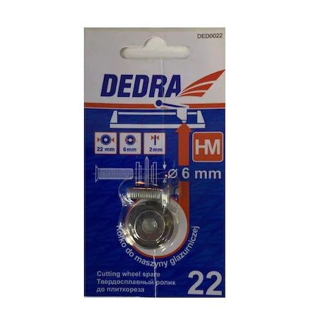 Roata de taiere gresie/faianta DEDRA DED0022 693DED0022, grosime 2 mm, diametru 22 mm, cu surub 6 mm