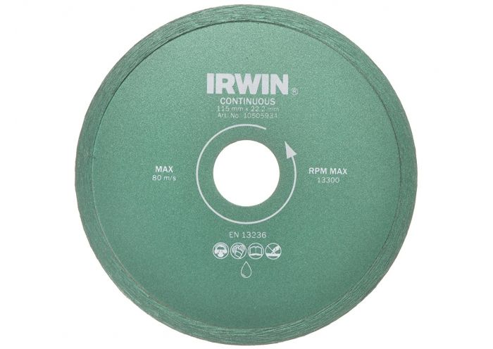 Disc diamantat segment continuu IRWIN 3710505934, ceramica, 115 mm, 22.2 mm
