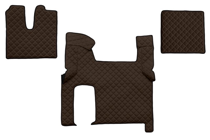 Set covorase pentru camioane F-CORE FL06 BROWN, piele matlasata ecologica, maro, pentru MAN TGX I 06.06-09.21
