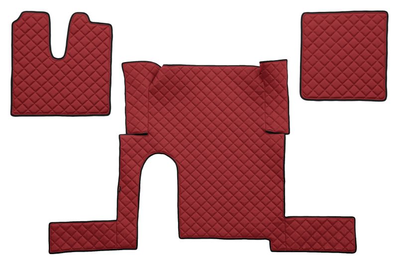 Set covorase pentru camioane F-CORE FL48 RED, piele matlasata ecologica, rosu, pentru MAN TGX I 06.06-09.21