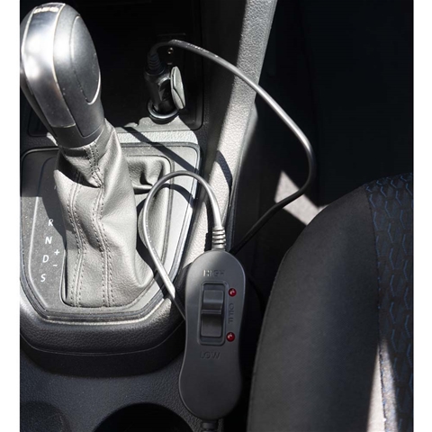 Husa scaun auto cu incalzire PETEX Capri 38370004PX, alimentare 12 V, 2 niveluri de incalzire, telecomanda, 124 x 54 cm
