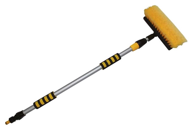 Perie pentru spalat masini cu maner telescopic PETEX 432340PX, lungime 109-165 cm, supapa reglabila de economisire a apei, galbena