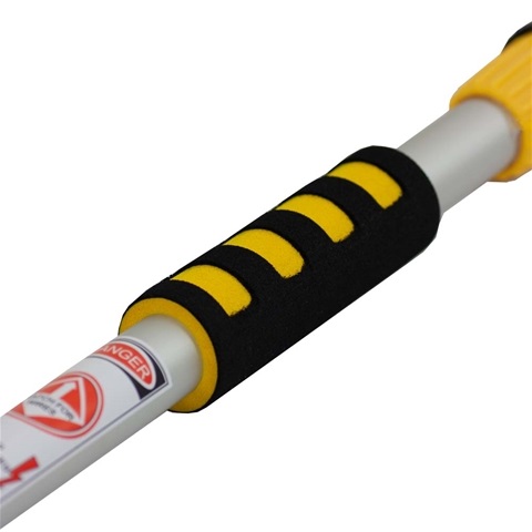 Perie pentru spalat masini cu maner telescopic PETEX 432340PX, lungime 109-165 cm, supapa reglabila de economisire a apei, galbena